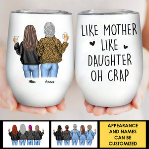 Telle mère, telle fille - Cadeau pour maman, verre à vin personnalisé 