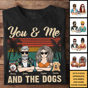 Toi, moi et les chiens - T-shirt et sweat à capuche unisexe personnalisé - Cadeau pour les couples, cadeau pour les amoureux des animaux