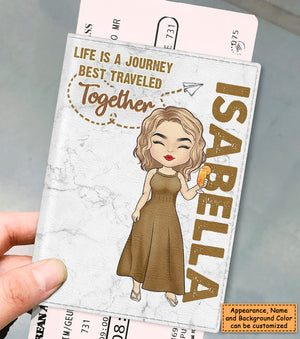 La vie est un voyage - Étui de passeport personnalisé - Cadeau pour les amoureux du voyage