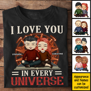 Je t'aime, tout l'univers - T-shirt personnalisé, sweat à capuche - Cadeau pour couple, mari et femme