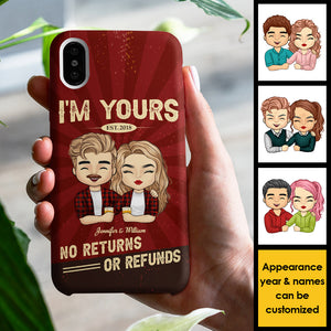 Je suis à toi, sans remboursement ! Cadeau pour couple, mari et femme ! Coque de téléphone personnalisée