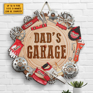 Bienvenue dans le garage de papa - Cadeau pour papa, grand-père - Panneau en bois personnalisé