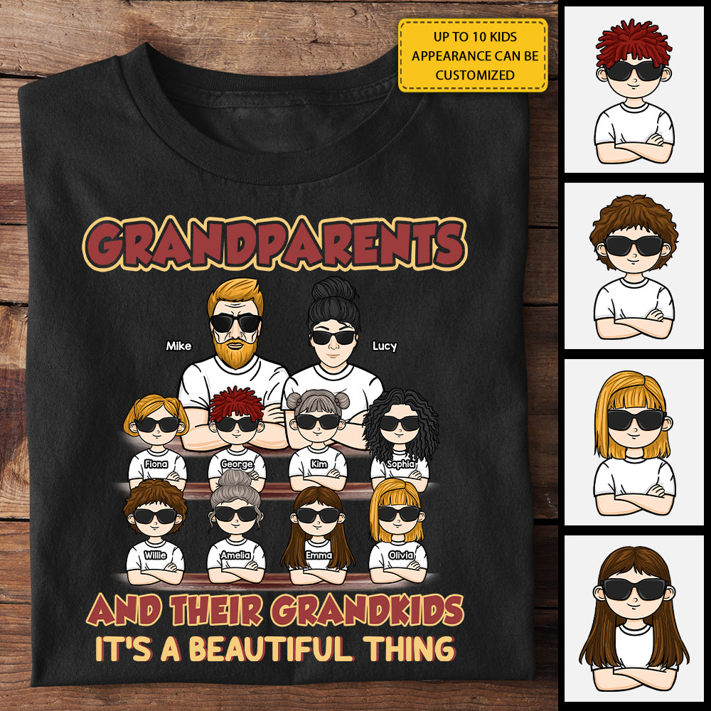 Grands-parents et leurs petits-enfants - T-shirt et sweat à capuche personnalisés - Cadeau pour couple, mari et femme