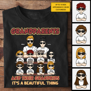 Grands-parents et leurs petits-enfants - T-shirt et sweat à capuche personnalisés - Cadeau pour couple, mari et femme