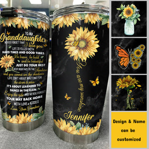 To My Granddaughter You Are My Sunshine - Gift For Granddaughter, Personalized Tumbler