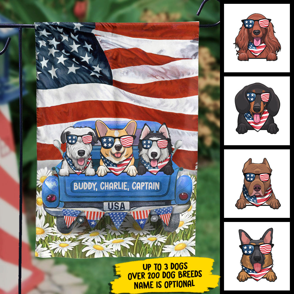 Happy Independence Day For Dogs - 4th Of July Decoration - Personalized Dog Flag.