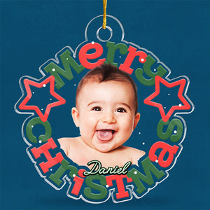 Custom Photo Christmas Miracle - Family Personalized Custom Ornament - Acrylic Custom Shaped - Christmas Gift For Baby Kids, Newborn Baby