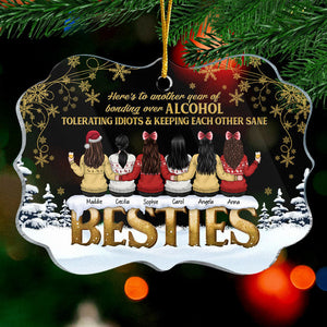 Voici une autre année de liens autour de l'alcool - Décoration de Noël personnalisée en acrylique en forme de Benelux - Cadeau pour meilleure amie, meilleure amie, sœur, cadeau d'anniversaire pour meilleure amie et amie, cadeau de Noël