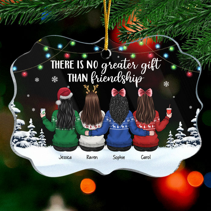 L'amitié est le plus beau cadeau de Noël - Décoration de Noël personnalisée en acrylique en forme de Benelux - Cadeau pour meilleure amie, meilleure amie, sœur, cadeau d'anniversaire pour meilleure amie et amie, cadeau de Noël