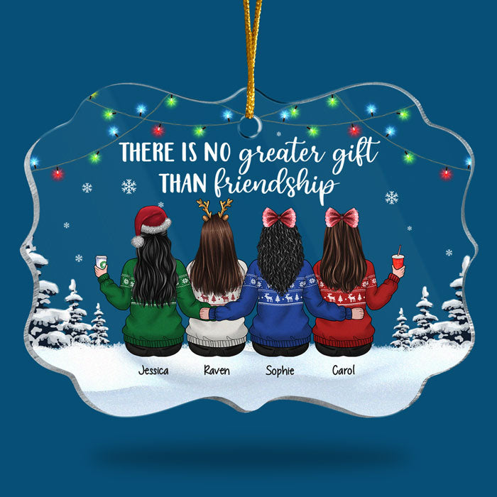 L'amitié est le plus beau cadeau de Noël - Décoration de Noël personnalisée en acrylique en forme de Benelux - Cadeau pour meilleure amie, meilleure amie, sœur, cadeau d'anniversaire pour meilleure amie et amie, cadeau de Noël
