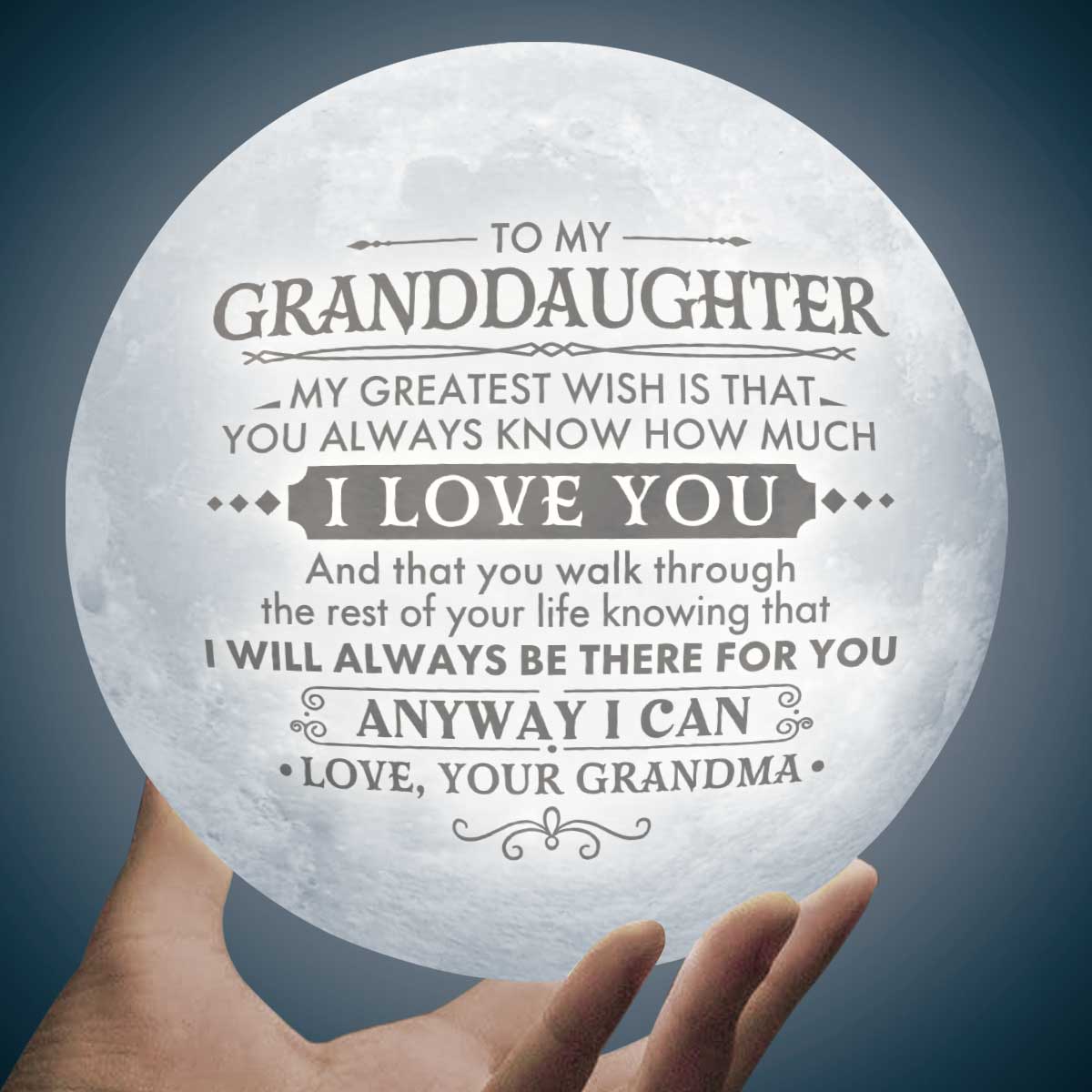 Je serai toujours là pour toi - Lampe de lune - À ma petite-fille, cadeau pour petite-fille, cadeau de grand-mère pour petite-fille, cadeau d'anniversaire pour petite-fille, cadeau de Noël