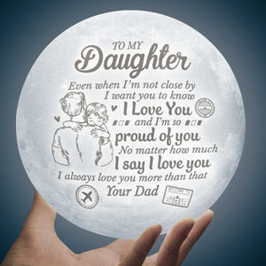 Je t'aimerai toujours plus que ça - Lampe Lune - À ma fille, Cadeau pour fille, Cadeau fille de papa, Cadeau d'anniversaire pour fille, Cadeau de Noël