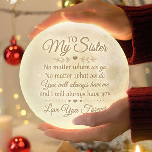 Où que vous alliez - Lampe lunaire - Cadeau pour meilleure amie, meilleure amie, sœur, cadeau d'anniversaire pour meilleure amie et amie, cadeau de Noël