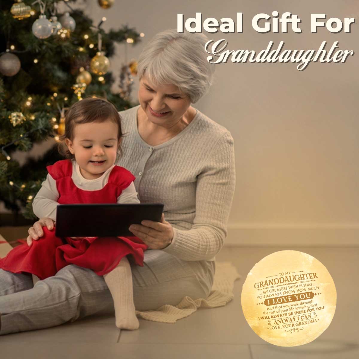 Je serai toujours là pour toi - Lampe de lune - À ma petite-fille, cadeau pour petite-fille, cadeau de grand-mère pour petite-fille, cadeau d'anniversaire pour petite-fille, cadeau de Noël
