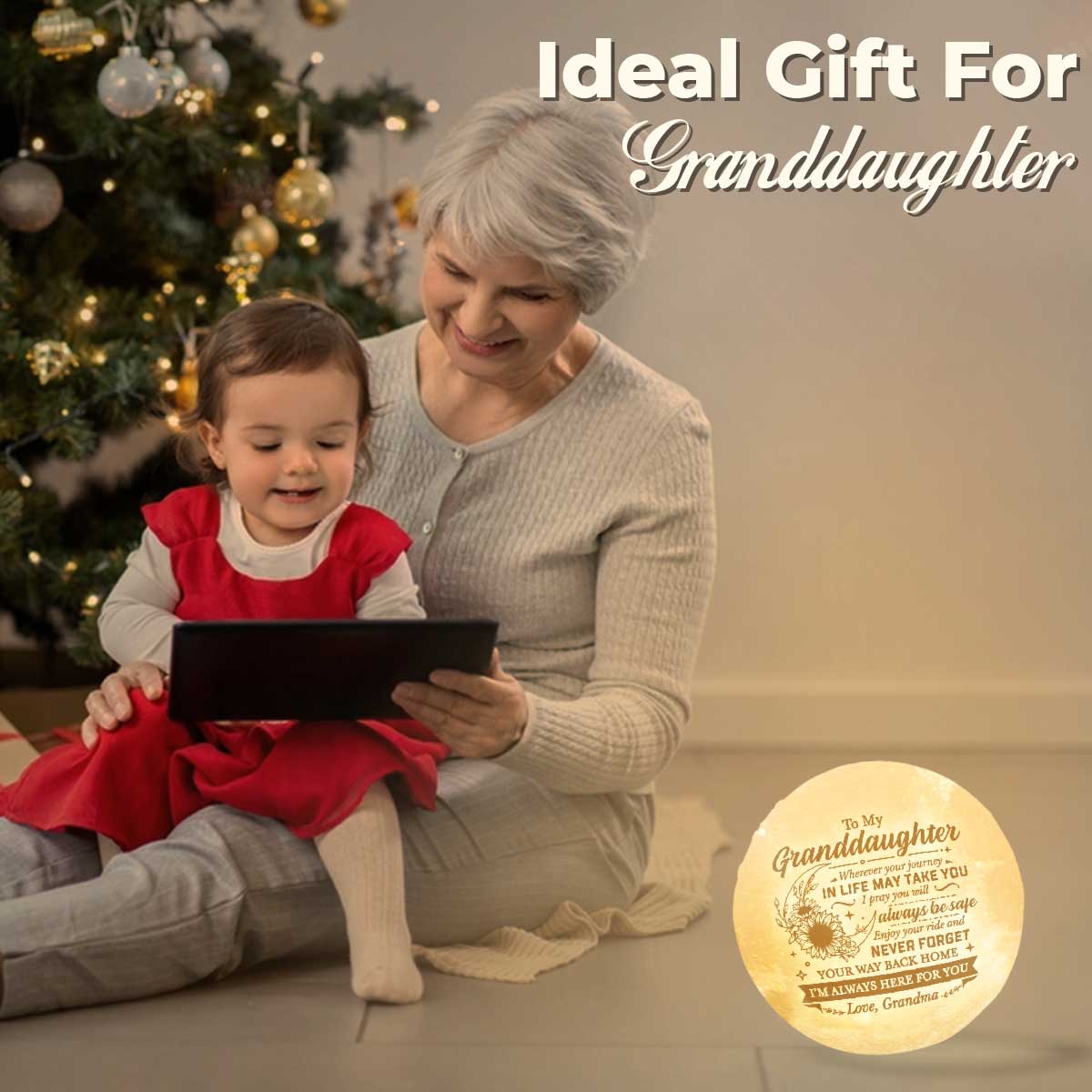 N'oublie jamais ton chemin de retour - Lampe lunaire - À ma petite-fille, cadeau pour petite-fille, cadeau de grand-mère pour petite-fille, cadeau d'anniversaire pour petite-fille, cadeau de Noël