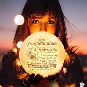N'oublie jamais ton chemin de retour - Lampe lunaire - À ma petite-fille, cadeau pour petite-fille, cadeau de grand-mère pour petite-fille, cadeau d'anniversaire pour petite-fille, cadeau de Noël