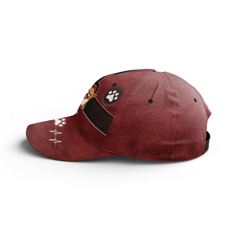Gardez votre calme et aimez les chiens ! Casquette personnalisée pour chien et chat, imprimé intégral, cadeau idéal pour les propriétaires et les amoureux des animaux.