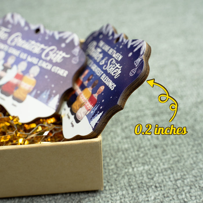 Le plus beau cadeau que nos parents nous ont offert - Décoration de Noël personnalisée en bois/aluminium de forme Benelux - Cadeau pour frères et sœurs, cadeau de Noël