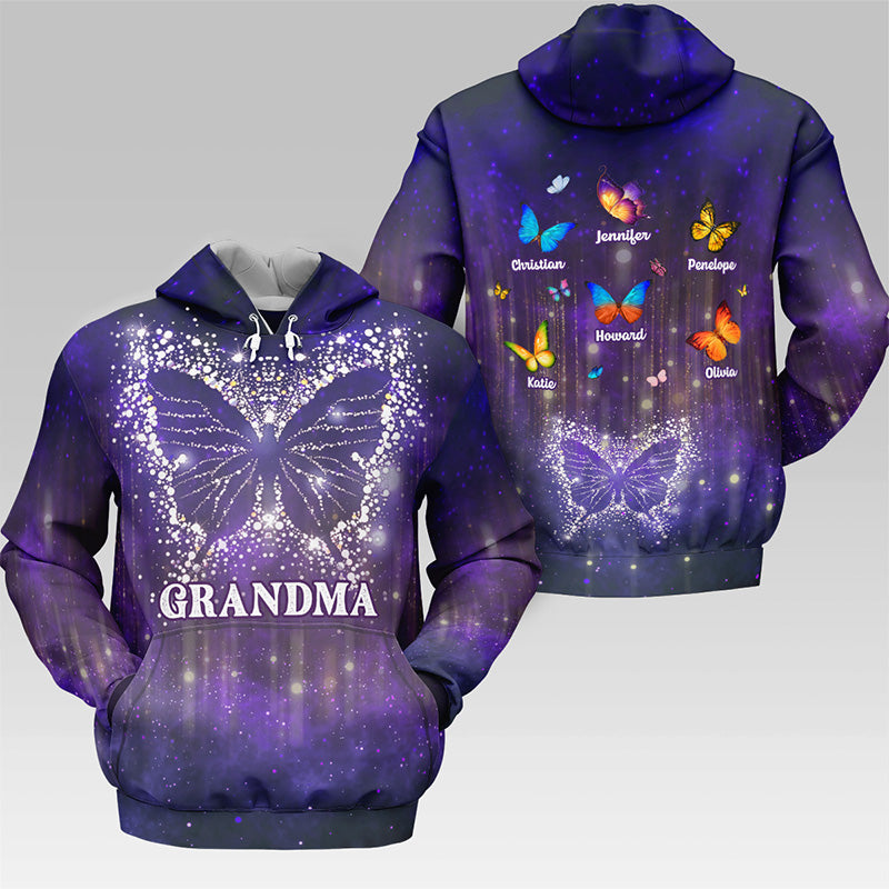 Grand-mère est mon ange - Sweat à capuche unisexe personnalisé avec imprimé intégral - Fête des Mères, cadeau pour grand-mère