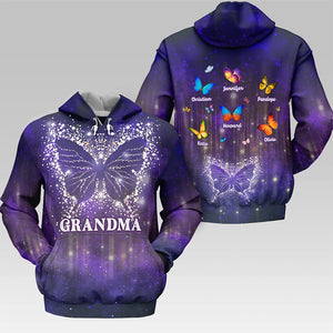 Grand-mère est mon ange - Sweat à capuche unisexe personnalisé avec imprimé intégral - Fête des Mères, cadeau pour grand-mère