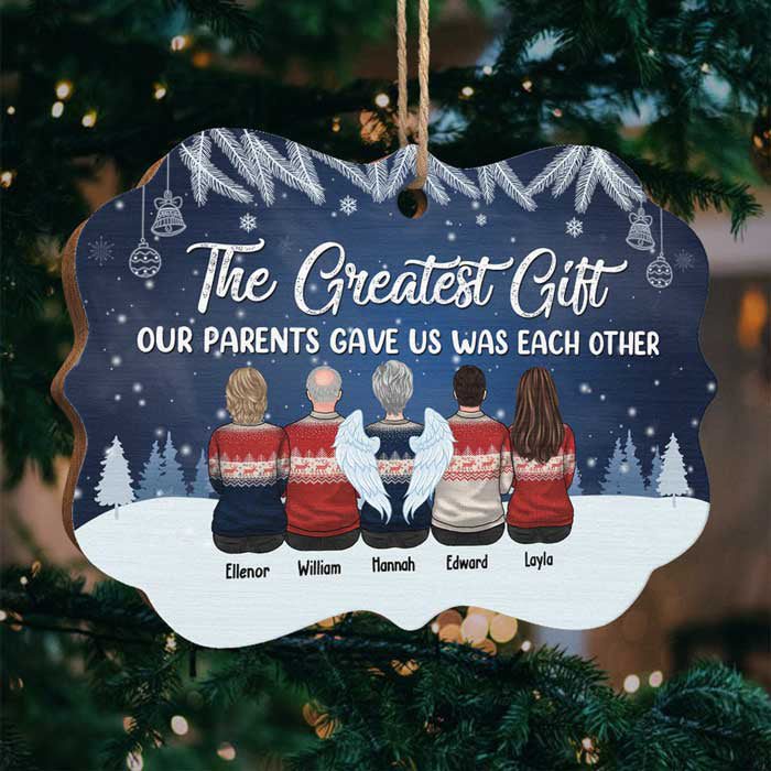 Le plus beau cadeau que nos parents nous ont offert - Décoration de Noël personnalisée en bois/aluminium de forme Benelux - Cadeau pour frères et sœurs, cadeau de Noël