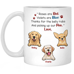 Merci pour les caresses sur le ventre - Mug personnalisé pour chien - Cadeau pour propriétaires et amoureux des animaux