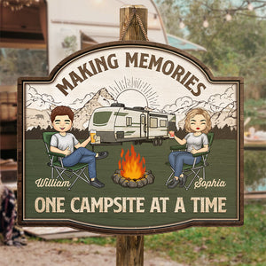 Partenaires de camping pour toujours - Panneau en bois personnalisé pour décoration d'intérieur - Cadeau de pendaison de crémaillère pour couples, mari et femme, amoureux du camping