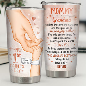 Quelle chance j'ai d'être ton bébé - Gobelet personnalisé pour la famille - Fête des Mères, cadeau pour la première maman