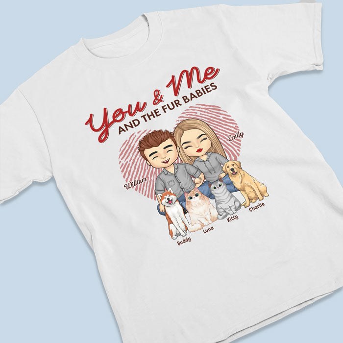Toi, moi et nos bébés à fourrure - T-shirt unisexe personnalisé, sweat à capuche, sweat-shirt - Cadeau pour couples, propriétaires d'animaux, amoureux des animaux