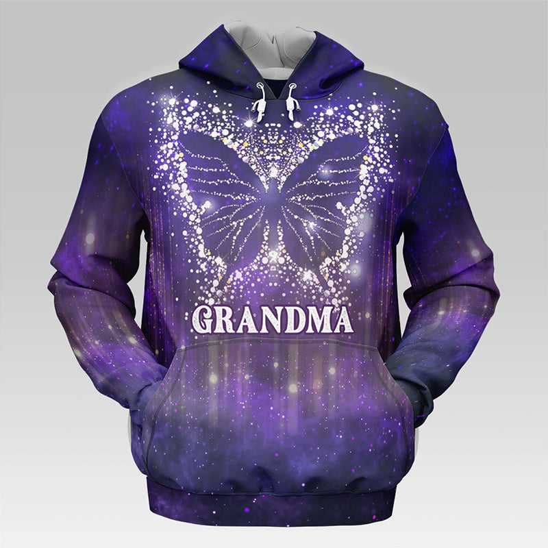 Grand-mère est mon ange - Sweat à capuche unisexe personnalisé avec imprimé intégral - Fête des Mères, cadeau pour grand-mère