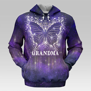 Grand-mère est mon ange - Sweat à capuche unisexe personnalisé avec imprimé intégral - Fête des Mères, cadeau pour grand-mère