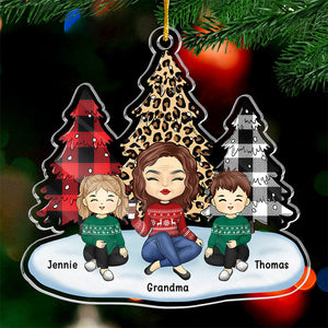 Mes petits-enfants mettent la joie dans mon Noël - Décoration personnalisée pour la famille - Forme personnalisée en acrylique - Cadeau de Noël pour les membres de la famille