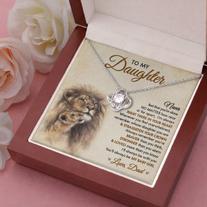 N'oubliez pas que vous êtes plus courageux que vous ne le pensez - Collier avec nœud d'amour familial - Cadeau pour fille de la part de papa