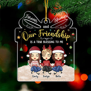 Nous serons toujours amis - Décoration personnalisée Bestie - Boîte cadeau en acrylique en forme de boîte - Cadeau de Noël pour meilleures amies, meilleures amies, sœurs