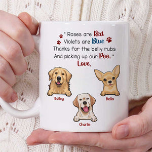 Merci pour les caresses sur le ventre - Mug personnalisé pour chien - Cadeau pour propriétaires et amoureux des animaux