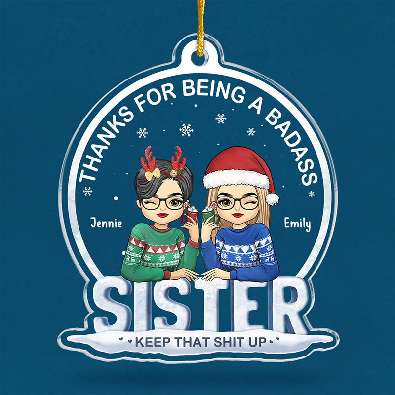Merci d'être mes meilleures amies - Ornement personnalisé Bestie - Forme personnalisée en acrylique - Cadeau de Noël pour meilleures amies, meilleures amies, sœurs