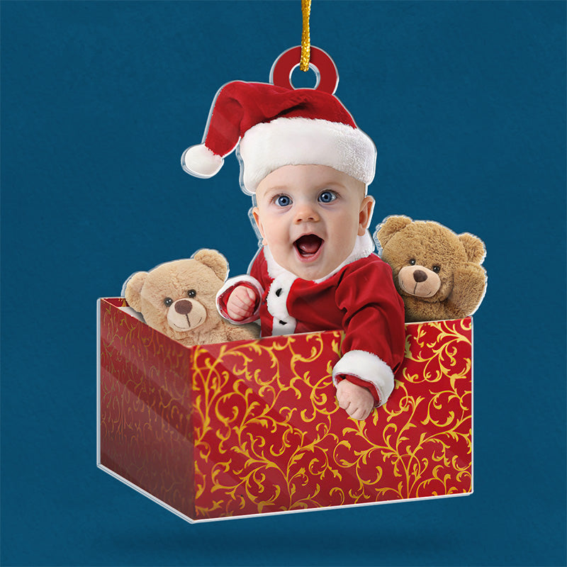 Photo personnalisée « Je sais que je suis adorable » - Ornement personnalisé familial personnalisé - Forme personnalisée en acrylique - Cadeau de Noël pour bébé, enfant, nouveau-né