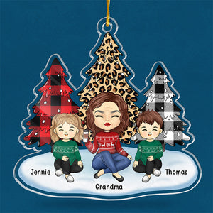 Mes petits-enfants mettent la joie dans mon Noël - Décoration personnalisée pour la famille - Forme personnalisée en acrylique - Cadeau de Noël pour les membres de la famille