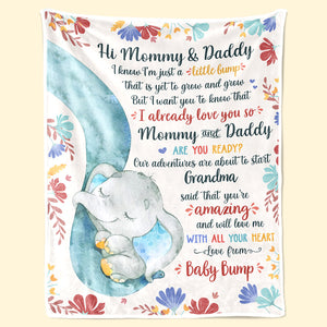 Couverture personnalisée - Cadeaux de baby shower personnalisés, cadeaux de révélation du sexe pour les nouvelles mamans, les nouveaux papas et les nouveaux parents - A Little Bump