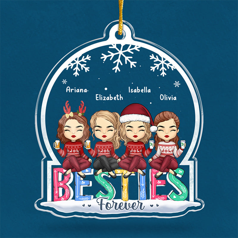 Merci d'être dans ma vie - Ornement personnalisé pour meilleure amie - Forme personnalisée en acrylique - Cadeau de Noël pour meilleures amies, meilleures amies, sœurs