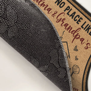 Bienvenue chez Grand-père et Grand-mère - Tapis décoratif personnalisé pour la famille - Cadeau pour grand-mère et grand-père