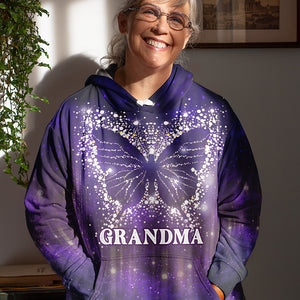 Grand-mère est mon ange - Sweat à capuche unisexe personnalisé avec imprimé intégral - Fête des Mères, cadeau pour grand-mère