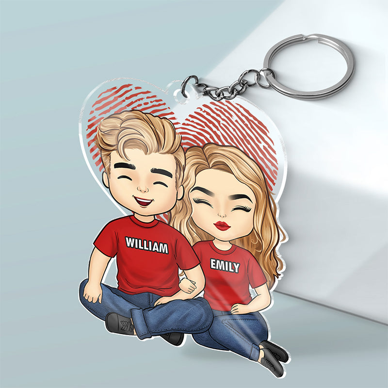 Je suis reconnaissant de t'avoir dans ma vie - Porte-clés personnalisé en acrylique en forme de cœur pour couple - Cadeau pour mari et femme, anniversaire
