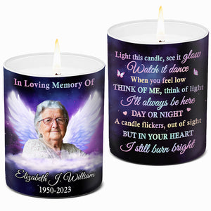 Photo personnalisée Je serai toujours là - Bougie parfumée sans fumée personnalisée commémorative - Cadeau commémoratif, cadeau de condoléances pour les membres de la famille