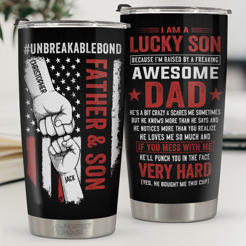 Family Is The Heart Of The Home - Family Personalized Custom Tumbler - Father's Day, Birthday Gift For Dad