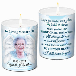 Photo personnalisée Toujours en mémoire affectueuse avec vous - Bougie parfumée sans fumée personnalisée commémorative - Cadeau commémoratif, cadeau de condoléances pour les membres de la famille
