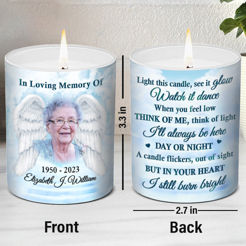 Photo personnalisée Toujours en mémoire affectueuse avec vous - Bougie parfumée sans fumée personnalisée commémorative - Cadeau commémoratif, cadeau de condoléances pour les membres de la famille