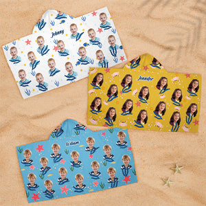 Serviette de plage à capuche personnalisée avec photo « Nous avons tous besoin de vitamines » - Cadeau pour enfants et membres de la famille