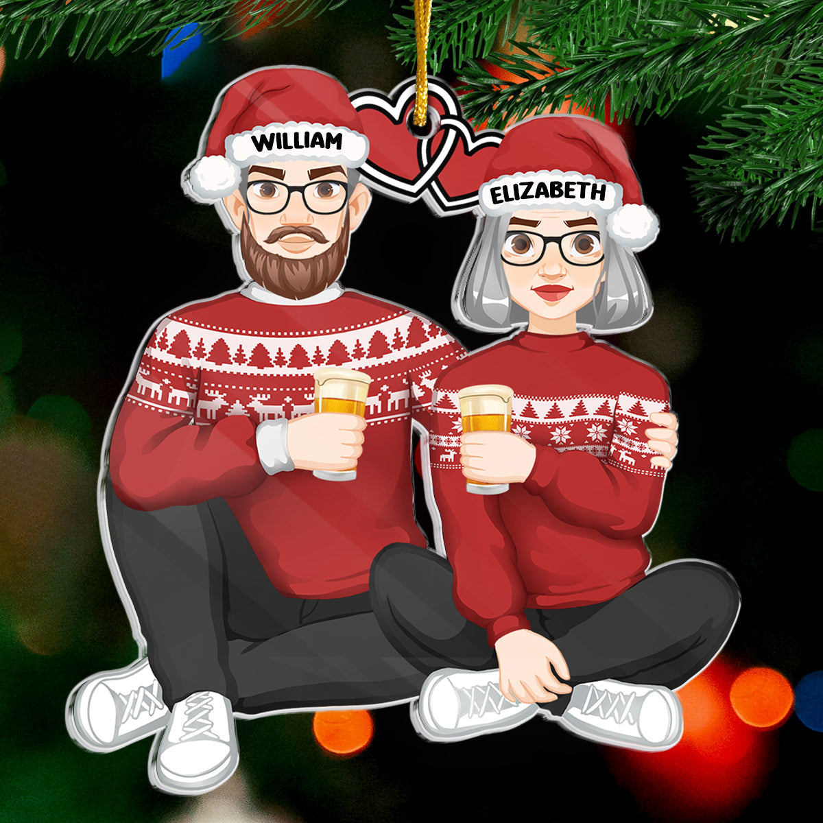 Tu es mon souhait de Noël - Ornement personnalisé pour couple - Forme personnalisée en acrylique - Cadeau de Noël pour mari et femme, anniversaire