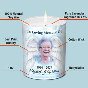 Photo personnalisée Toujours en mémoire affectueuse avec vous - Bougie parfumée sans fumée personnalisée commémorative - Cadeau commémoratif, cadeau de condoléances pour les membres de la famille